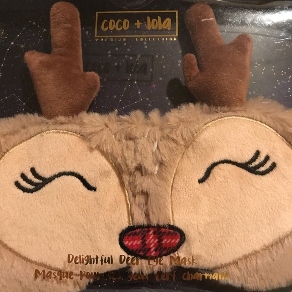 Coco & Lola Delightful Deer Sleeping Eye Mask Beige/Brown - Picture 2 of 8
